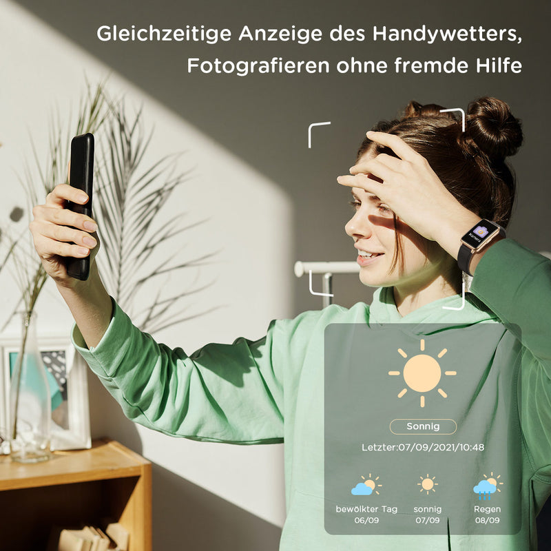 KUUFER 1.57 Zoll Damen und Herren Smartwatch für iOS und Android