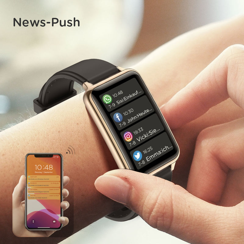 KUUFER 1.57 Zoll Damen und Herren Smartwatch für iOS und Android