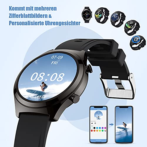Smartwatch für Herren, Fitness Tracker Uhr 1,69 Zoll Touchscreen Armbanduhr, IP68 Wasserdicht Smart Watch mit Pulsuhr Schlafmonitor & 24 Sportmodi, Anruf- und SMS-Funktionen