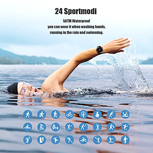 Smartwatch für Herren, Fitness Tracker Uhr 1,69 Zoll Touchscreen Armbanduhr, IP68 Wasserdicht Smart Watch mit Pulsuhr Schlafmonitor & 24 Sportmodi, Anruf- und SMS-Funktionen