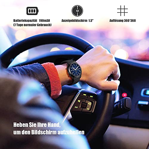 Smartwatch für Herren, Fitness Tracker Uhr 1,69 Zoll Touchscreen Armbanduhr, IP68 Wasserdicht Smart Watch mit Pulsuhr Schlafmonitor & 24 Sportmodi, Anruf- und SMS-Funktionen