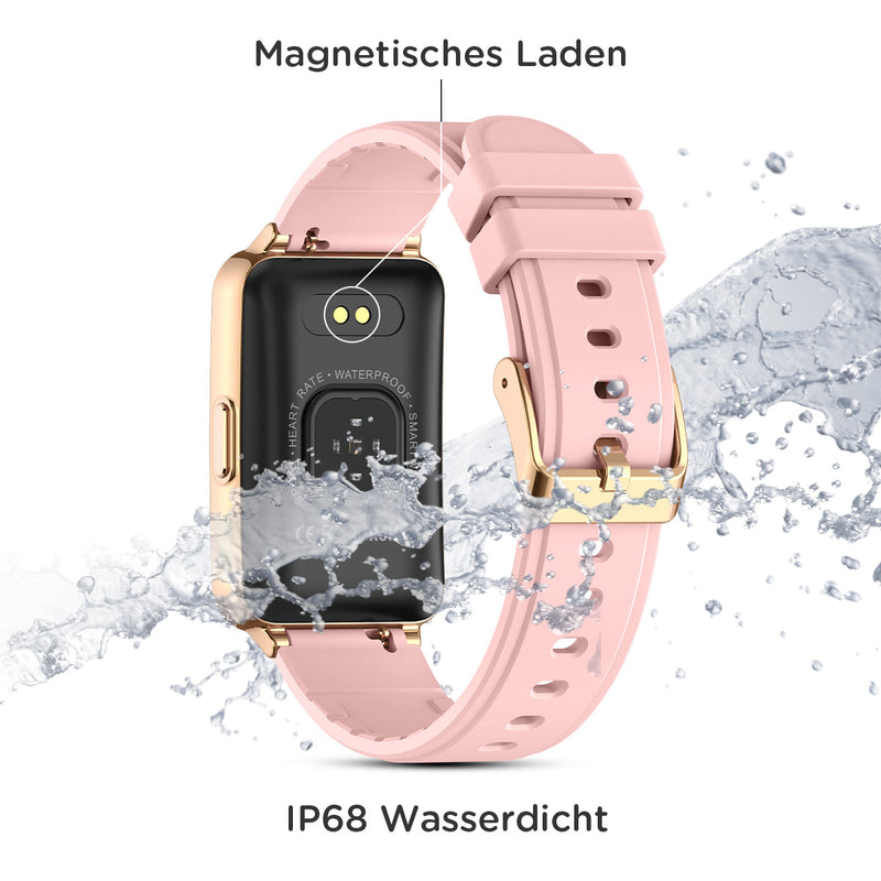 Bluetooth Damen Smartwatch,1.57 Zoll Touch-Farbdisplay Fitness Armbanduhr Tracker Wasserdicht Sportuhr Smart Watch mit Schrittzähler,Kalorien Smart uhr,Stoppuhr, für iOS und Android