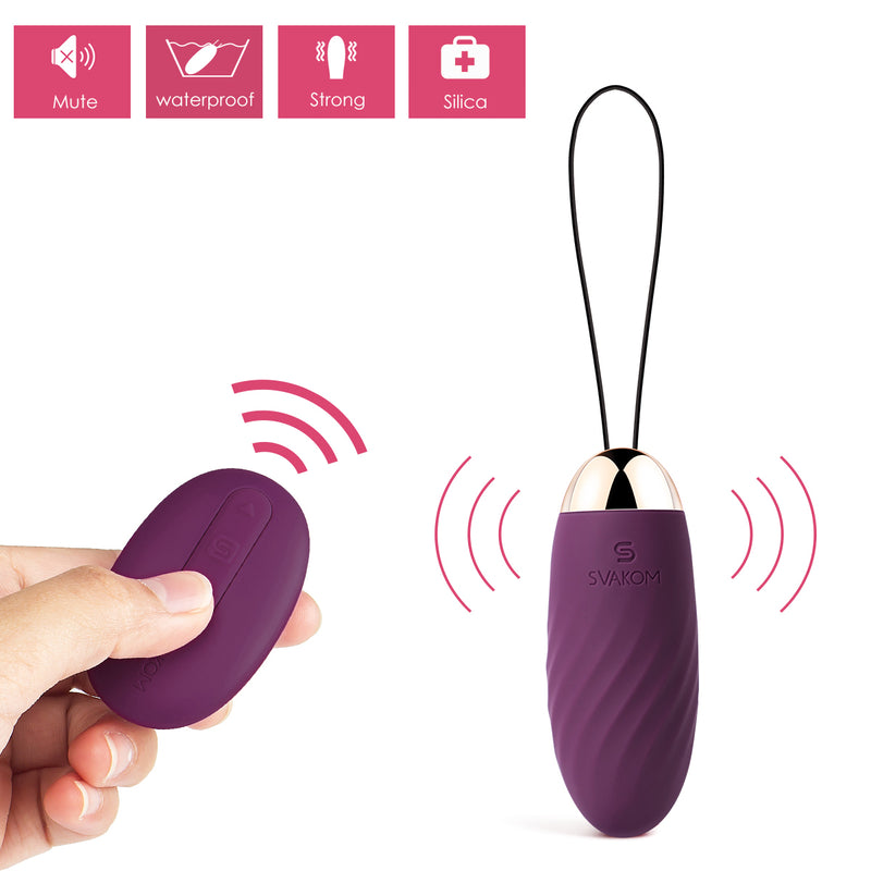 Deluxe Liebeskugeln Vibrationsei Bullet Vibratoren für Sie Klitoris G-Punkt SVAKOM ELMER Vibrator mit 26 Vibrationsmodi, Vibro-Ei mit Kabellose Fernbedienung, Vibrationseier Erotik Sexspielzeug für Paare Frauen