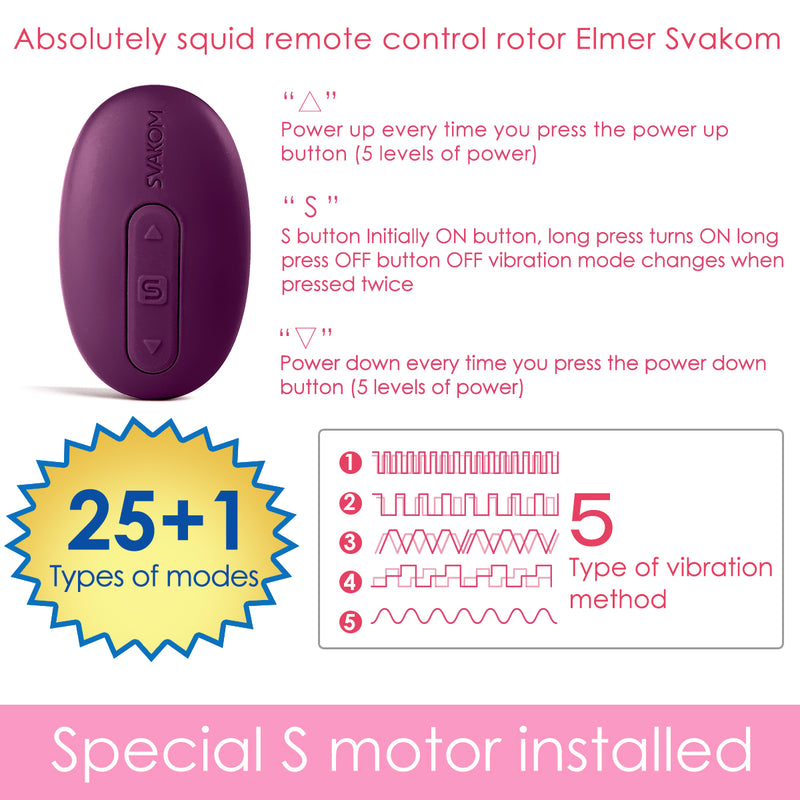 Deluxe Liebeskugeln Vibrationsei Bullet Vibratoren für Sie Klitoris G-Punkt SVAKOM ELMER Vibrator mit 26 Vibrationsmodi, Vibro-Ei mit Kabellose Fernbedienung, Vibrationseier Erotik Sexspielzeug für Paare Frauen