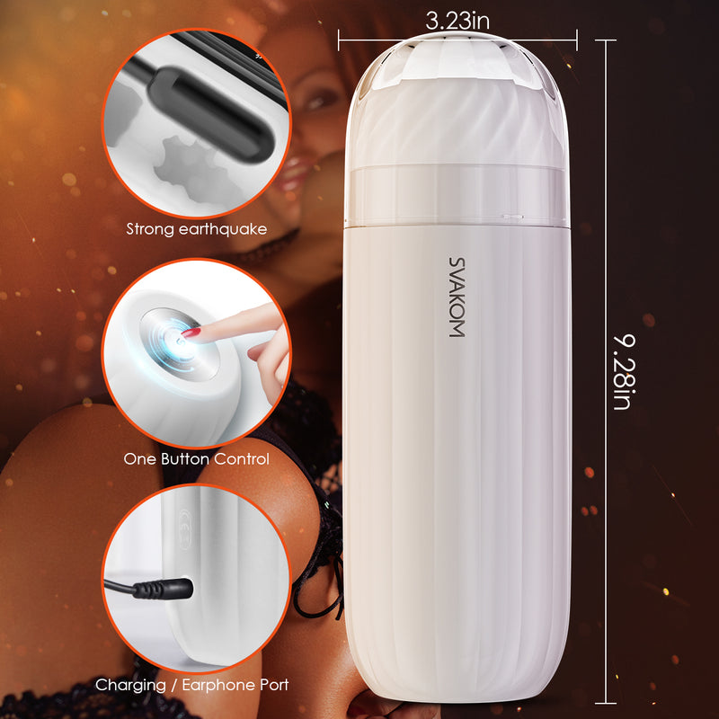 SVAKOM Elektrischer Masturbatoren-Cup Mit 10 Vibrator 3 Saugen Masturbator Taschenmuschi Penis Massage Masturbieren Mann Erotik Sexspielzeug für Männer,Wiederverwendbare Masturbationshilfe